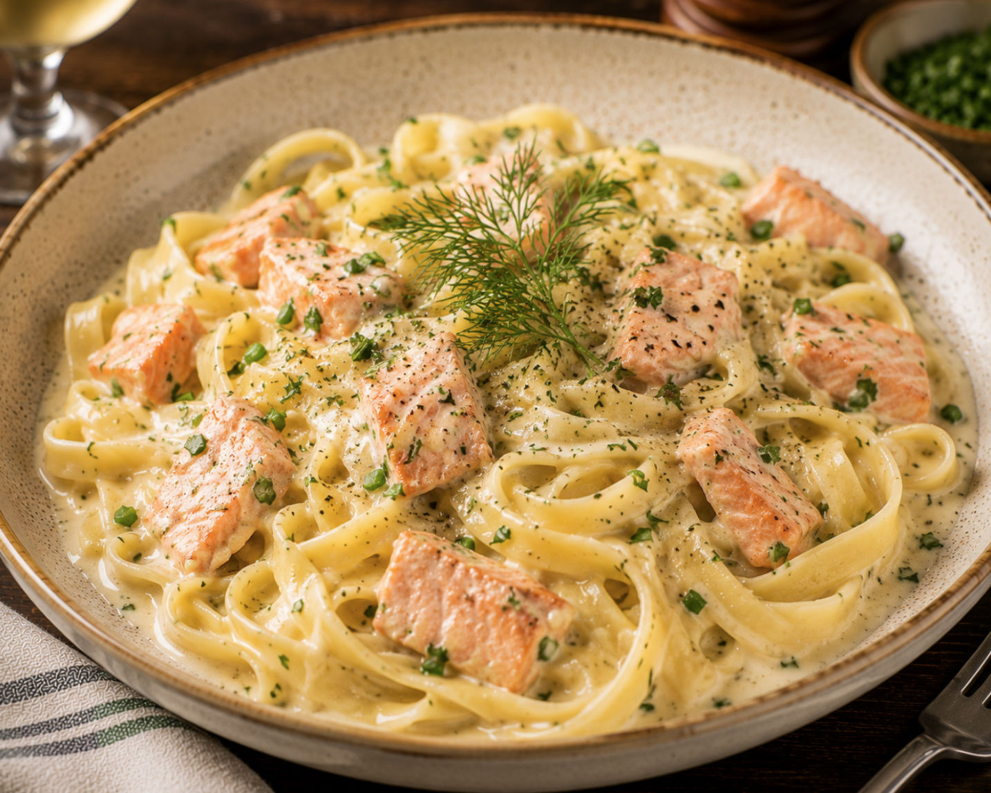 Tagliatelle mit Lachs